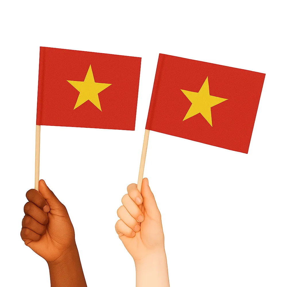 Vietnam Handwaving Flags