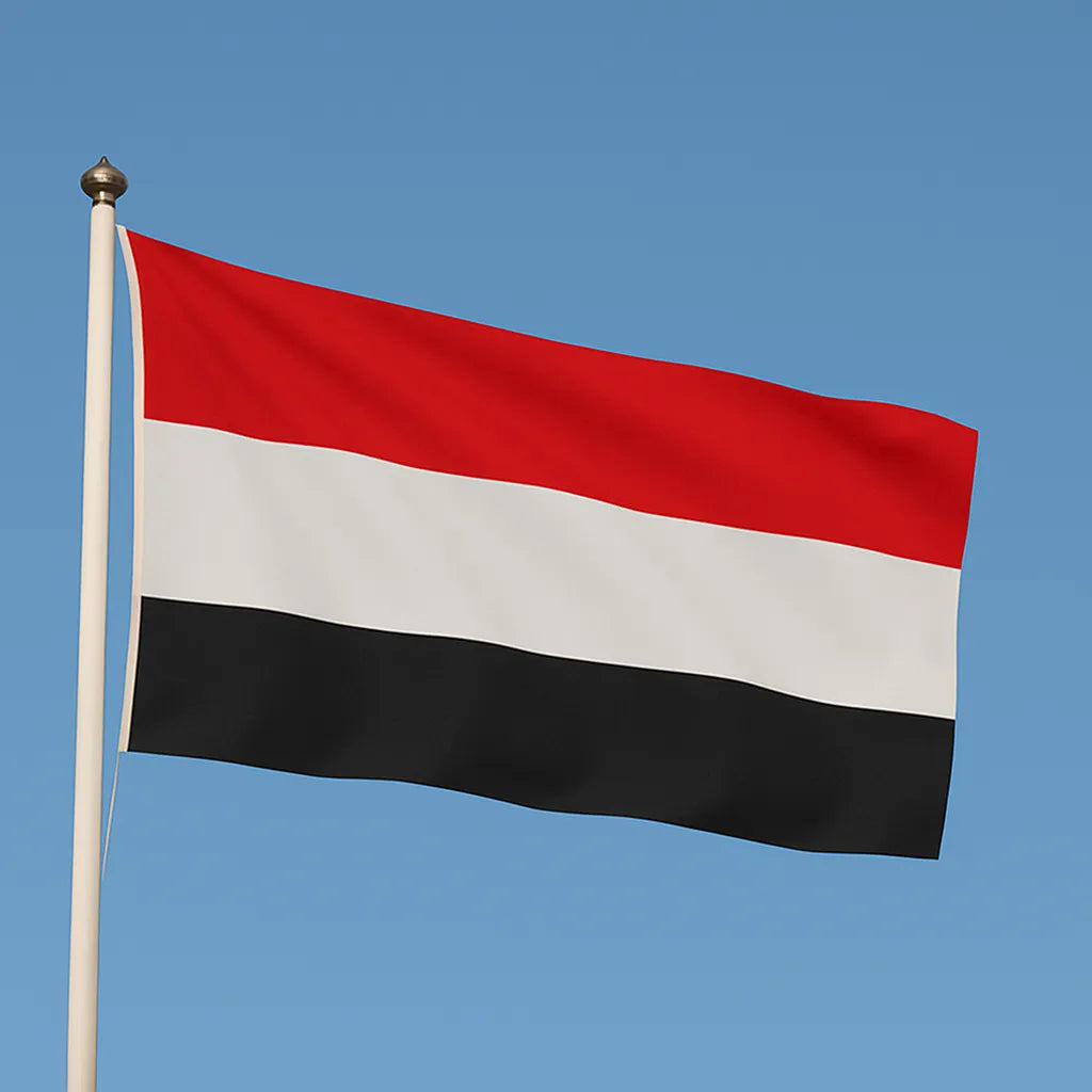 Sewn Yemen Flag – premium woven polyester, professional quality for long-term external display.