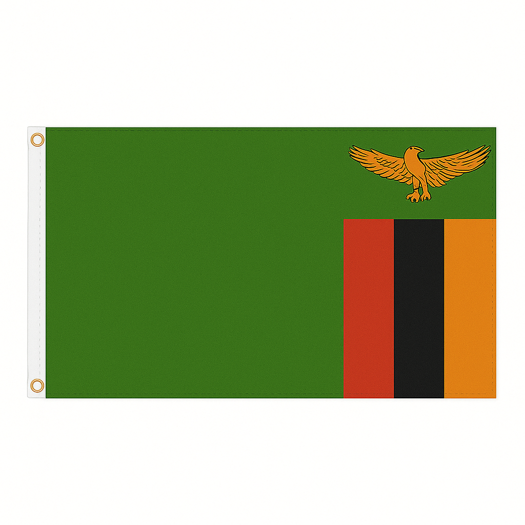 Zambia novelty flag – national design with brass eyelets, ships from the UK