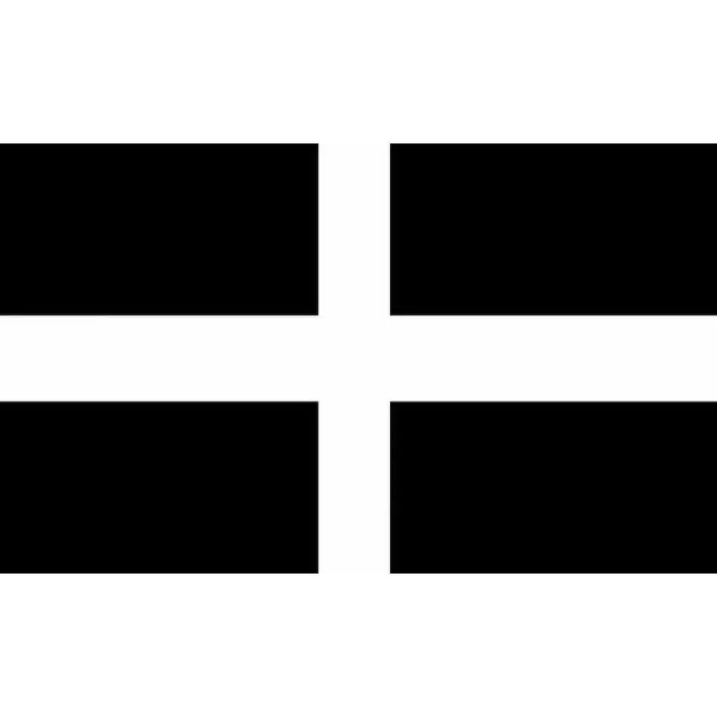 Cornwall Sewn Flagpole Flag - St Piran's Flag