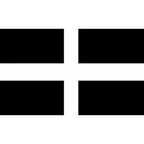 Cornwall Sewn Flagpole Flag - St Piran's Flag