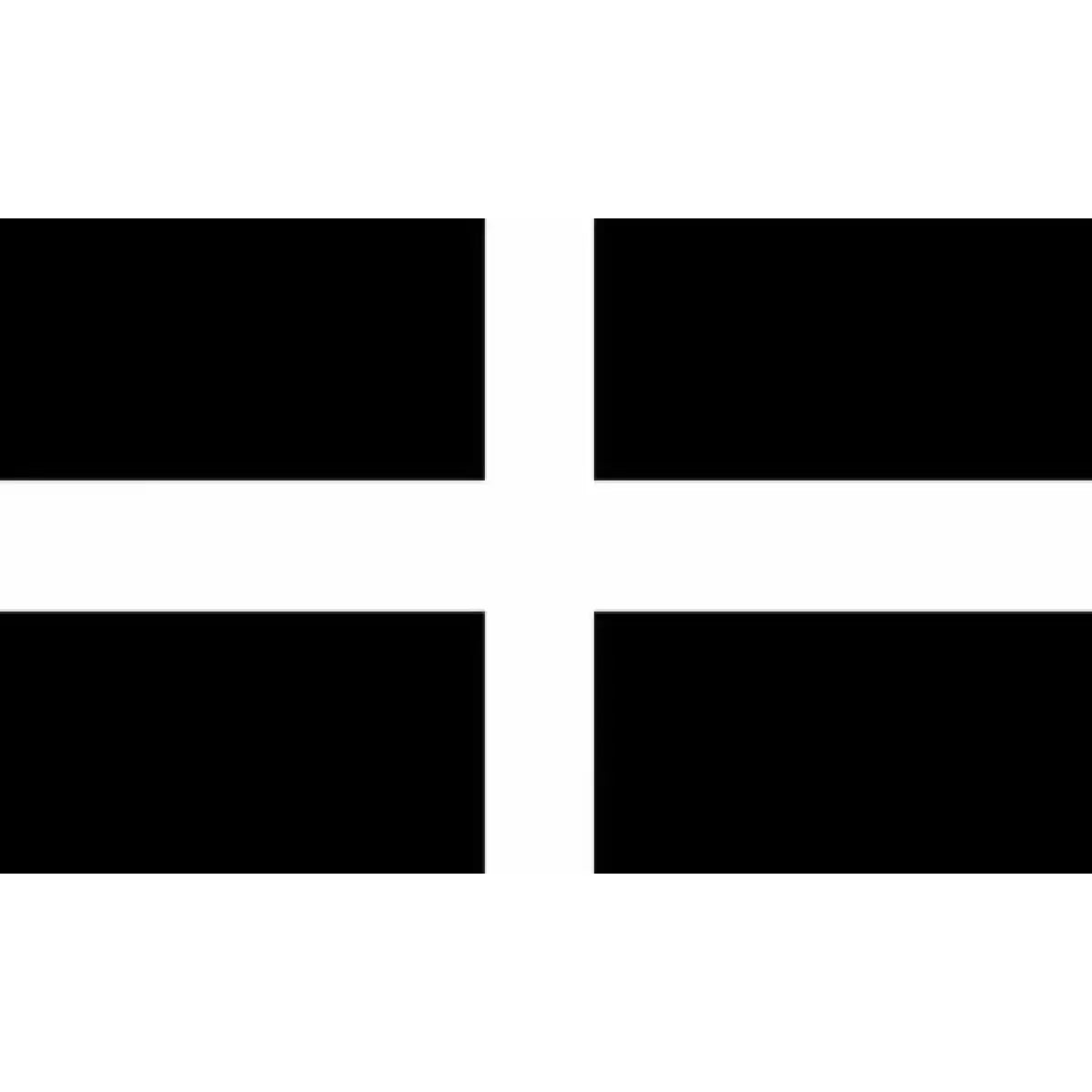 Cornwall Sewn Flagpole Flag - St Piran's Flag