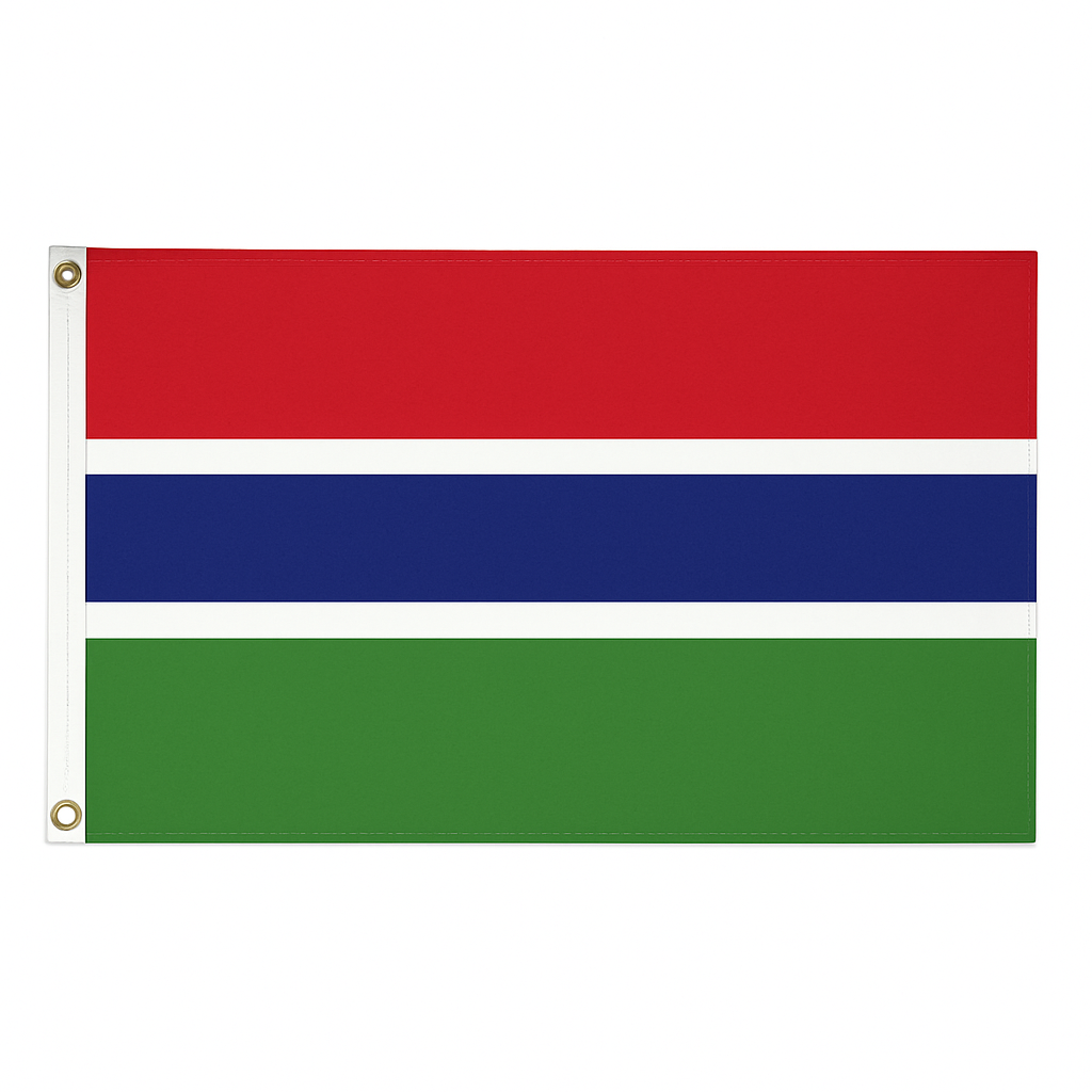 Gambia novelty flag – national design with brass eyelets, ships from the UK
