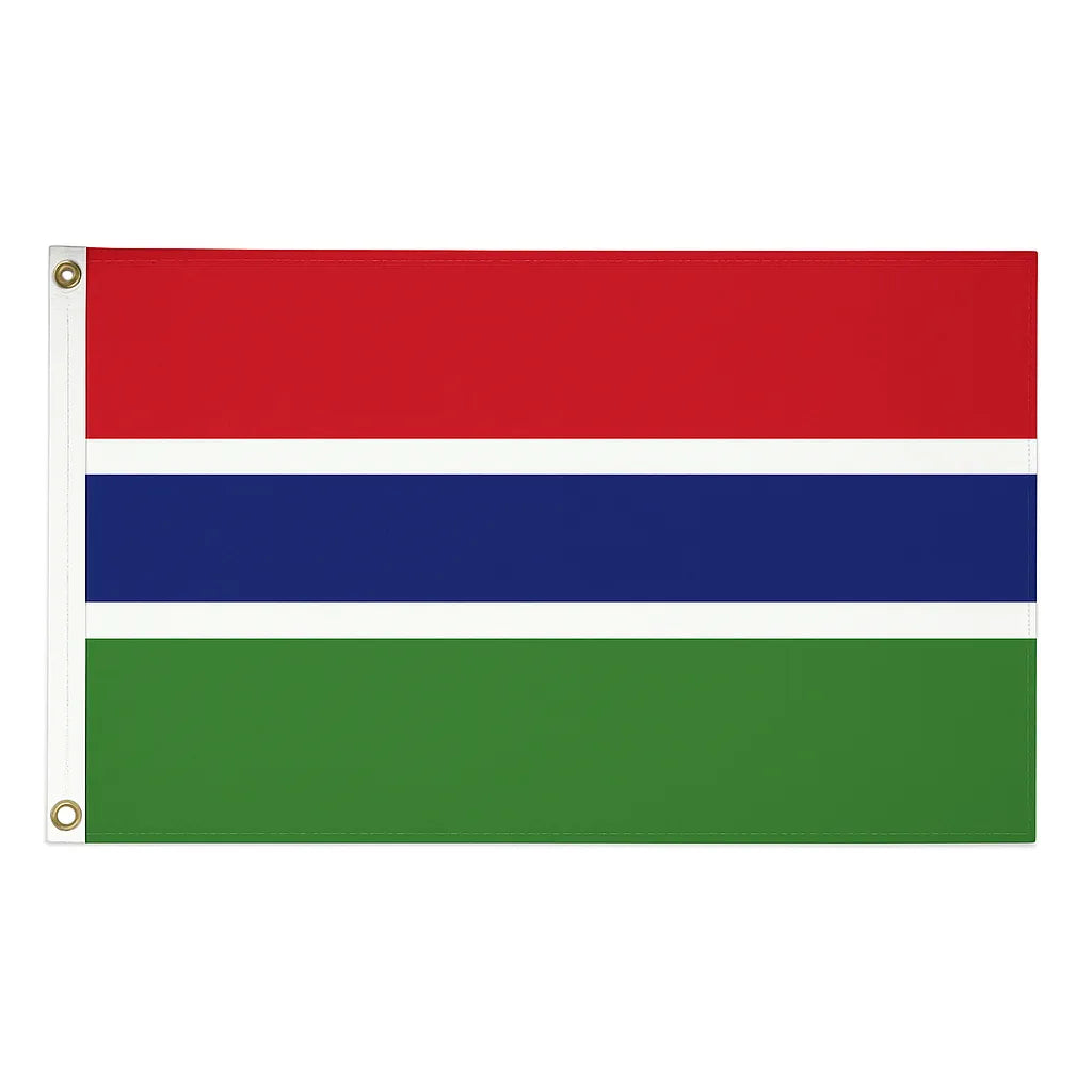 Gambia novelty flag – national design with brass eyelets, ships from the UK