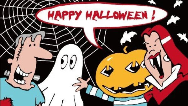 Cartoon style Halloween Flag