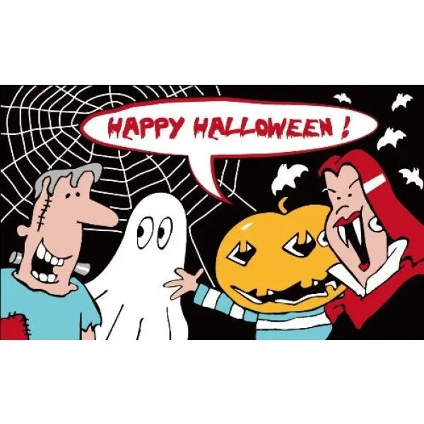 Cartoon style Halloween Flag