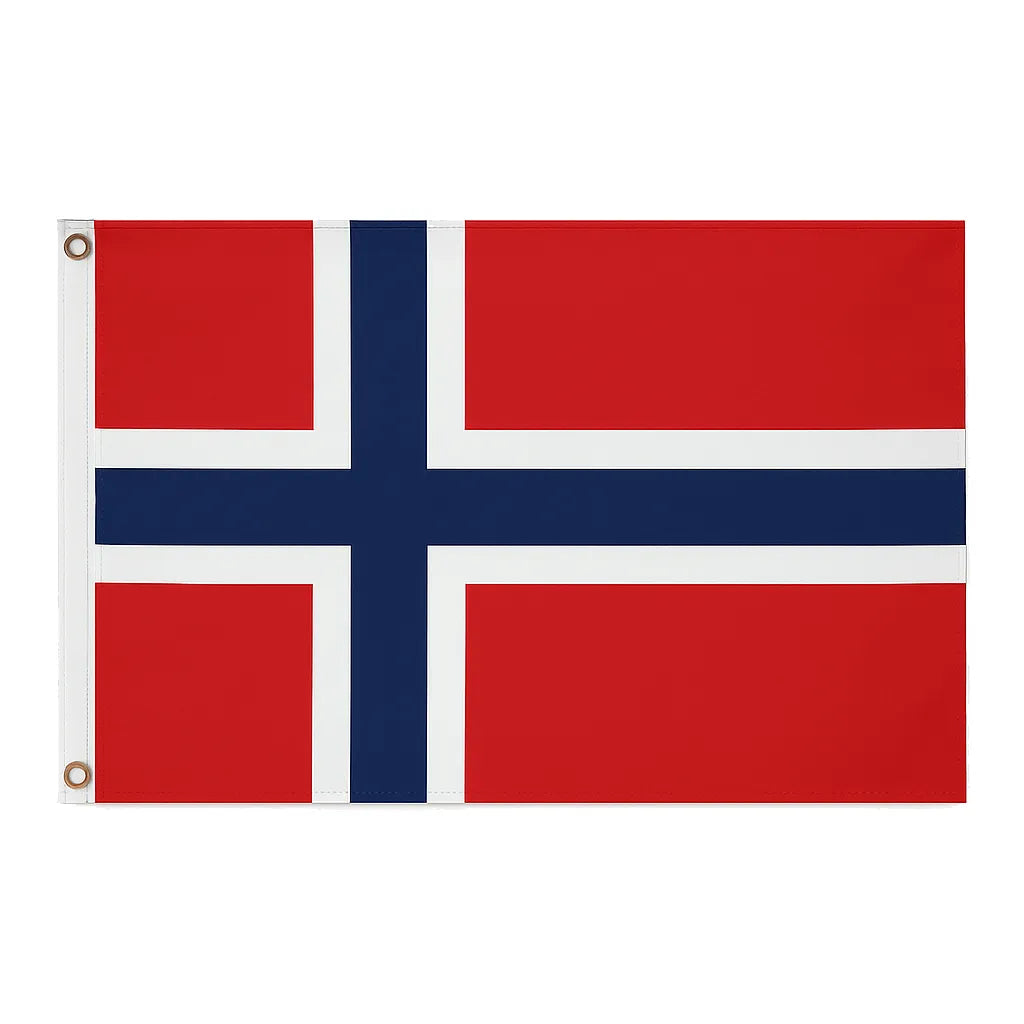 Norway novelty flag – national design with brass eyelets, ships from the UK