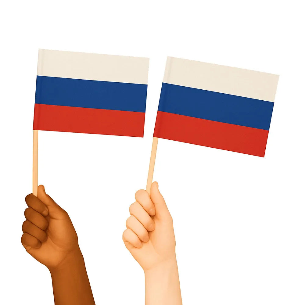 Russia Handwaving Flags
